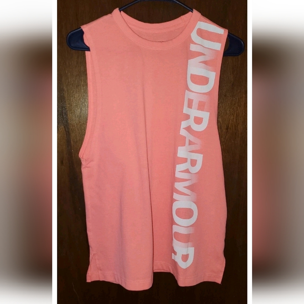 Under Armour Coral Pink Graphic Muscle Tank
